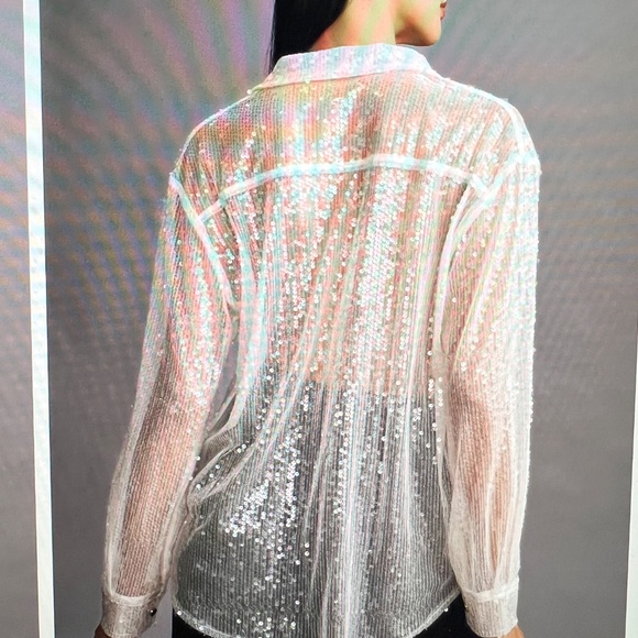 4SI3NNA Long-Sleeve Sequin Buttondown Shirt from Anthropologie - Picture 6 of 6